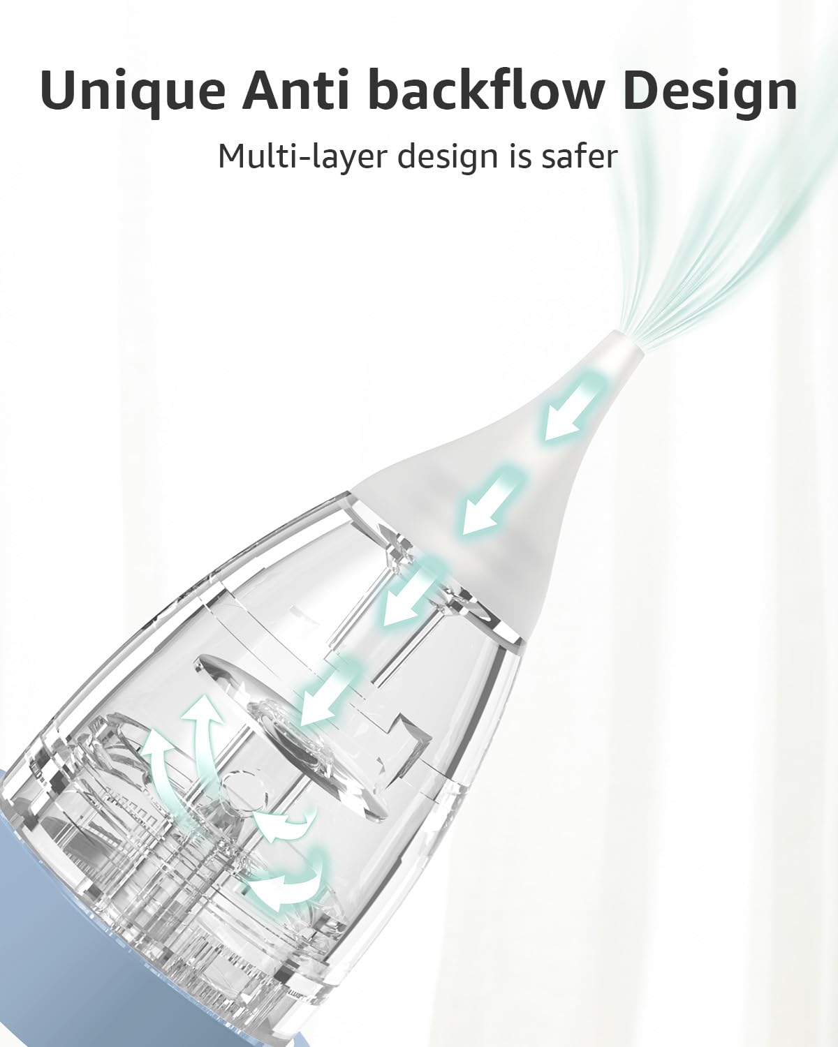 GROWNSY Nasal Aspirator for Baby, Electric Nose Aspirator for Toddler, Baby Nose Sucker, Automatic Nose Cleaner with 3 Silicone Tips, Adjustable Suctions, Music and Light Soothing Function (Blue)