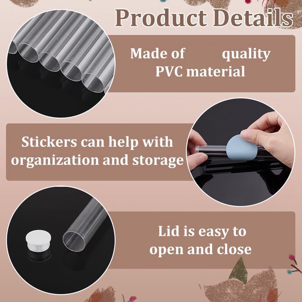 Nxyupv 20 Pack Clear Plastic Tube Empty Storage Tubes with Lid 5 Inch Long Round Tubes Transparent Tube Container Test Tube - Image 3