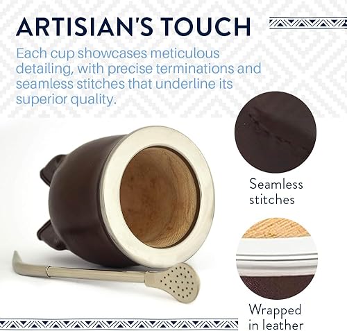 Miniatura 5 de THEARG - Taza de yerba mate mate mate con forma de calabaza y popote mate