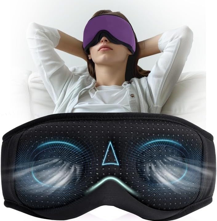 3Dアイスシルクスリープマスク、目圧ゼロ3Dスリーピングマスク、旅行、夜勤、昼寝、横向き、オフィスでの使用に最適。男性にも女性にも(