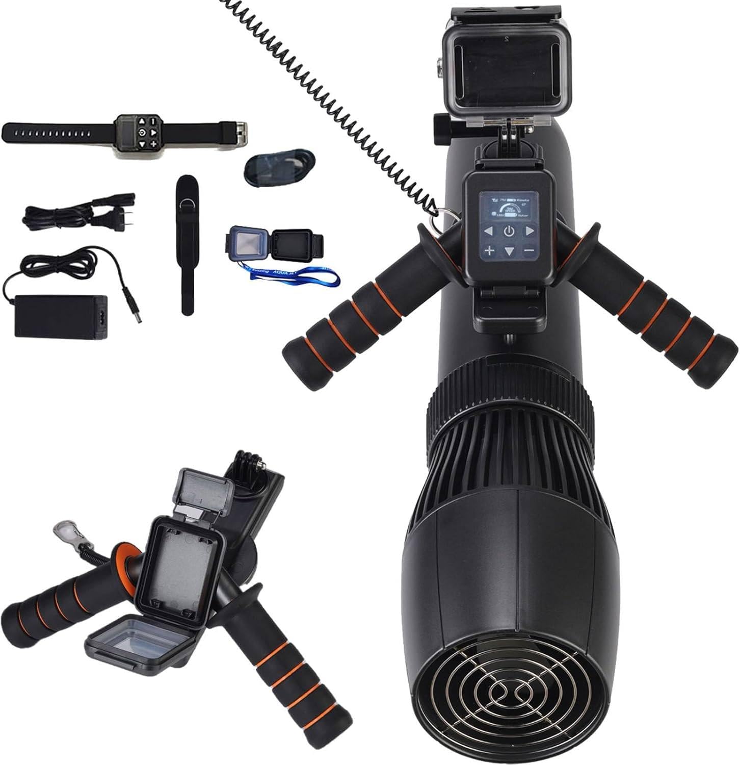 Scooter Subacqueo, Booster per Nuoto Subacqueo, Set di Propulsori Subacquei Senza Spazzole da 130 Minuti, Scooter Elettrico Subacqueo da 10 Km/H, per Piscina per Sport Acquatici,1000mAh