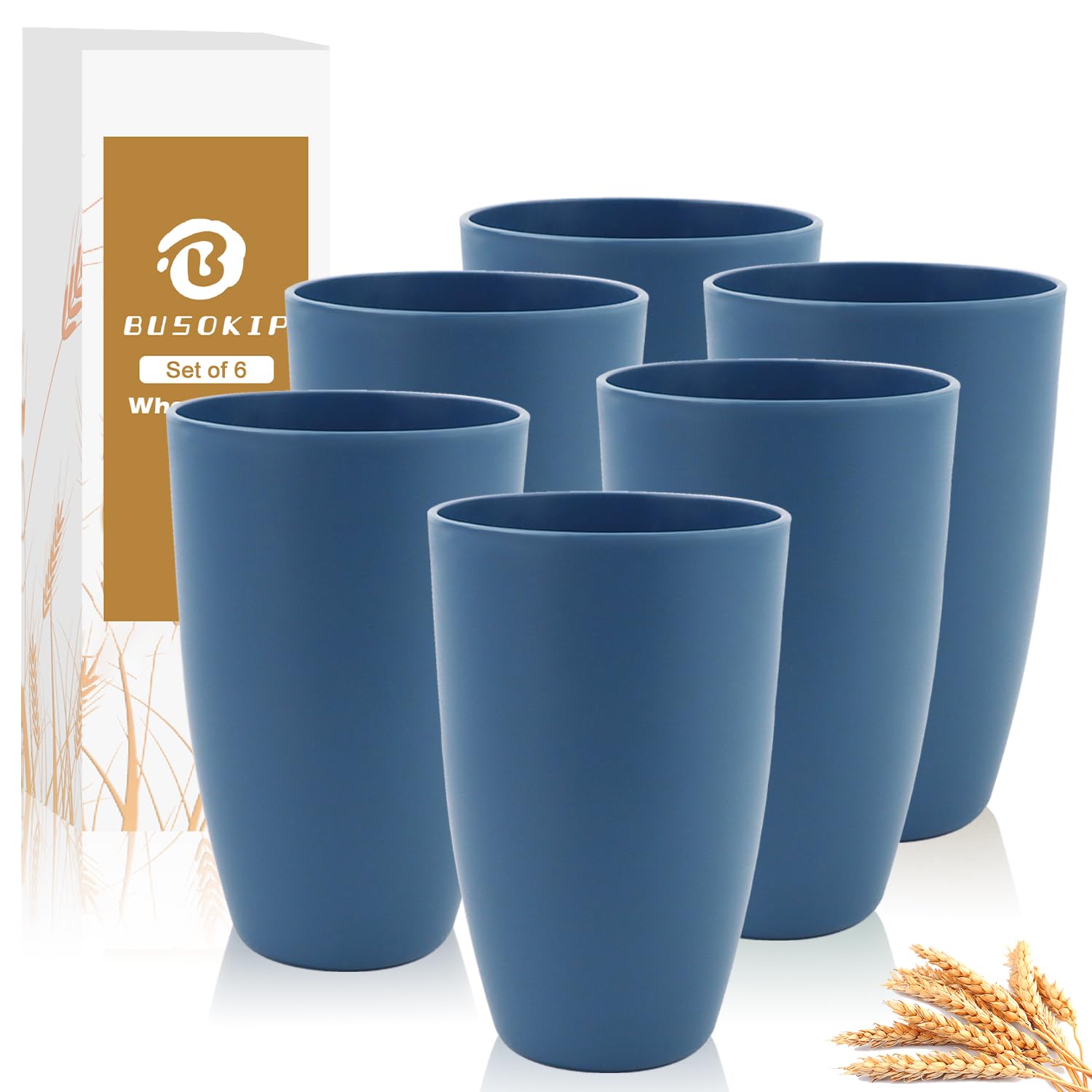 20 OZ Large Drinking Cups, Unbreakable Plastic Tumblers - Blue