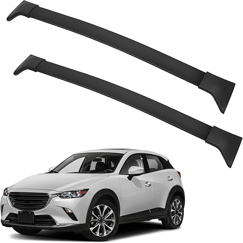 2 barras transversales de FINDAUTO para Mazda CX-3 2016-2019 solo se adapta a los modelos de carriles laterales de 165 libras de estilo OE, barra