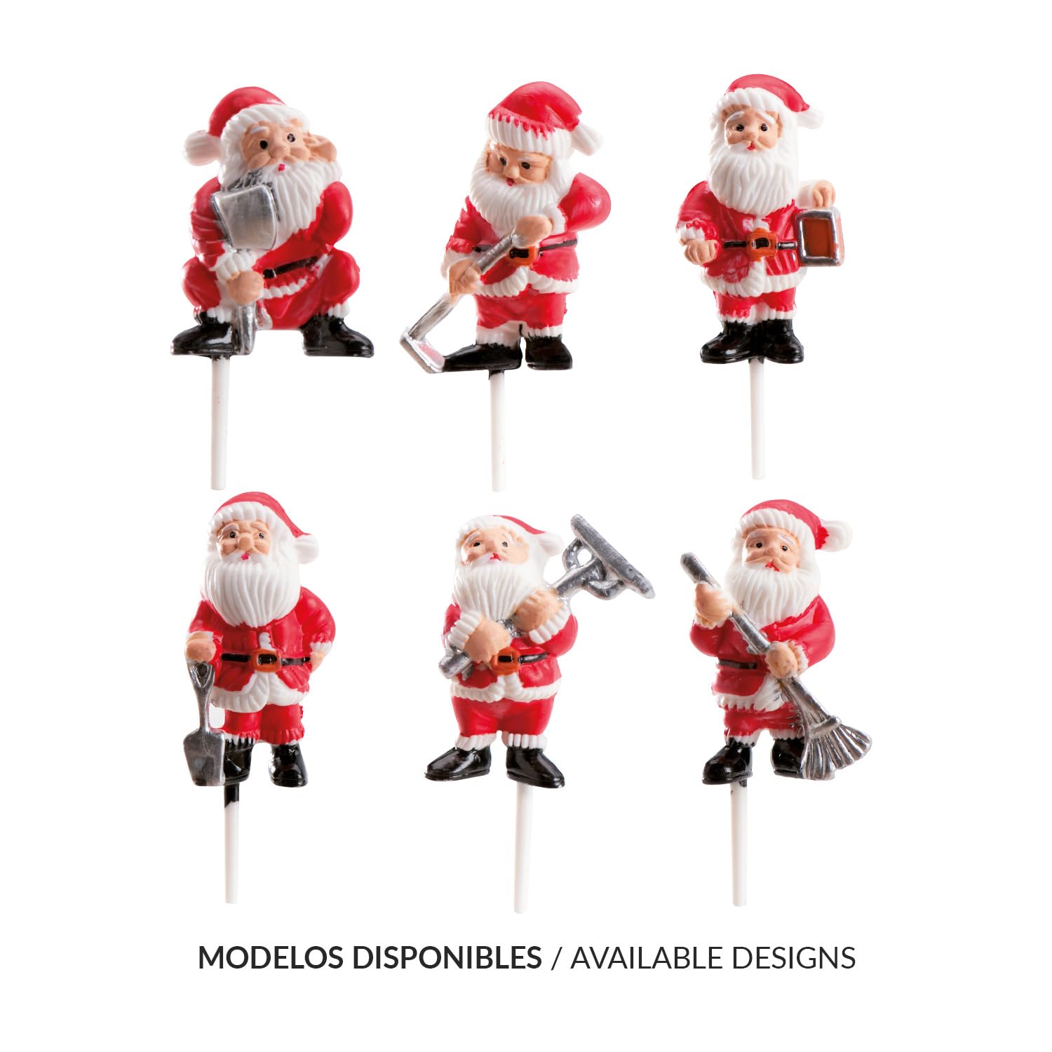 Décorations De Noël En Sucre 2D Dekora - 24 Pièces Comestibles (Père Noël, Sapins...), Pour Gâteaux Et Cupcakes