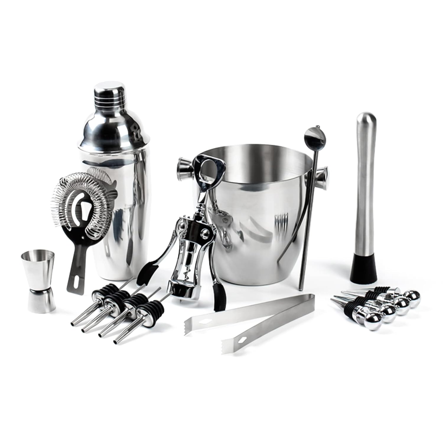 buzhi 16pcs/Set Mixology Bart Kit Cocktail Shaker Set with 750ML Shaker
