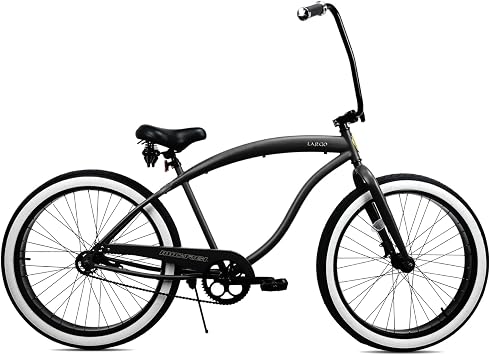 Largo 26/29-inch Beach Cruiser Bike, Single or 7 Speed, High Rise Handlebar 26/29x3.0 Fat Tire Bike, Bike for Adults, Complete Cruiser Bikes