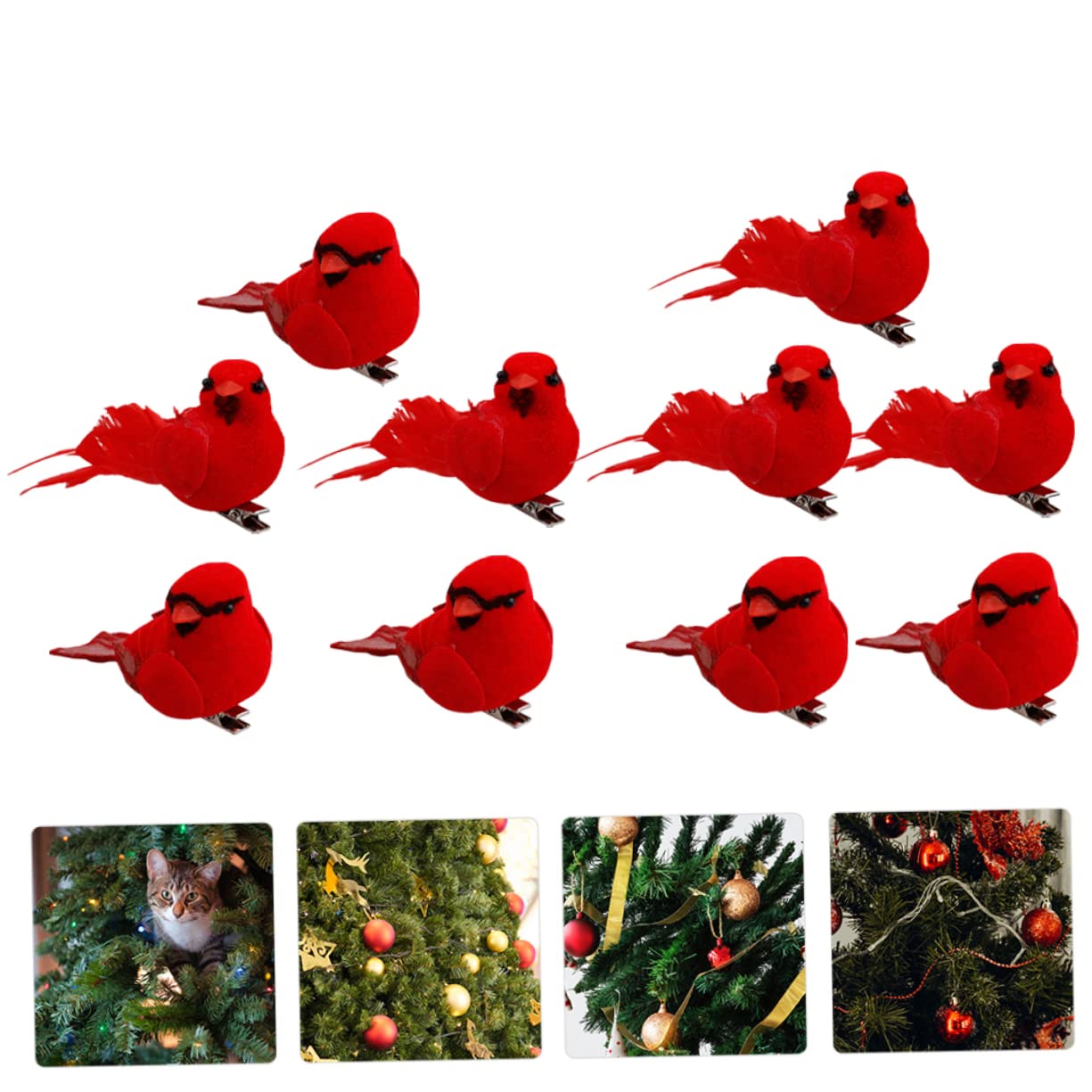 IMIKEYA 30 STK Weihnachten roter Vogel Anhänger Weihnachtsdekorationen gewürzeset weihnachtsvögel mittelstücke weihnachtskardinal floral rot Christbaumschmuck Vögel DIY Dekoration Schaum