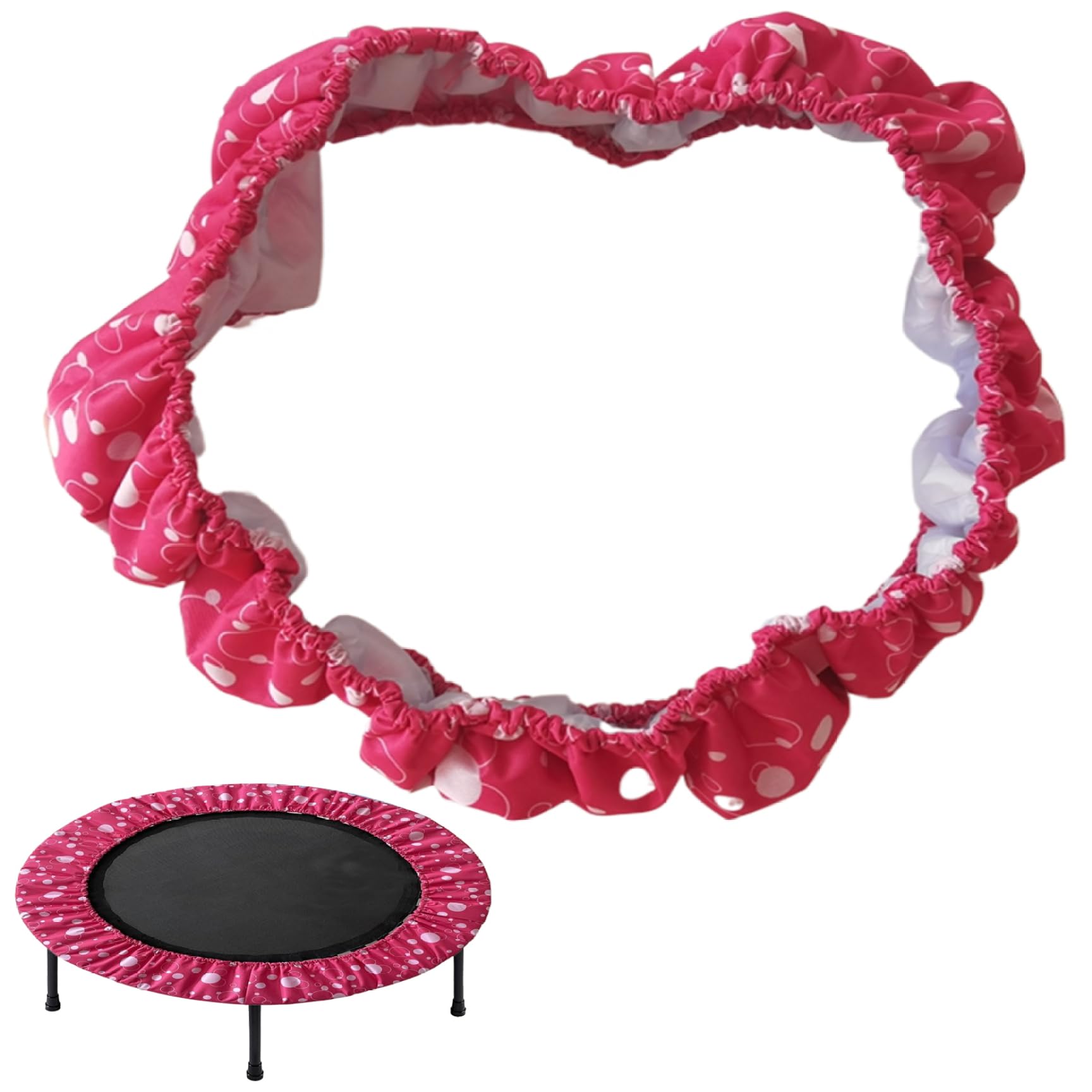 Mini Trampoline Spring Cover for Kids Protective Trampoline Cover 36in 6 Hole Protective Trampoline Pad Replacement Round Oxford Cloth Tear Resistant Trampoline Cover Trampoline Accessories, Rose Red