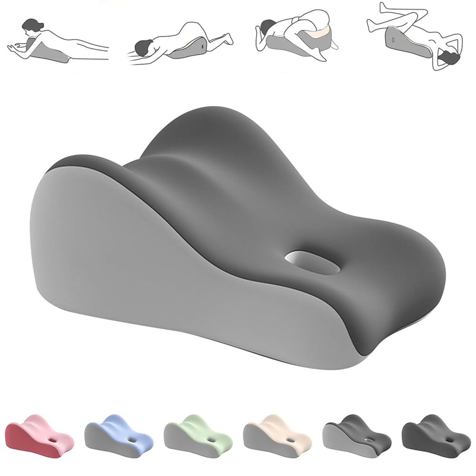 Oreiller compensé Couples Pour L’intimité Sexe Oreiller Lombaire Avec Fonction De Soutien Coussin De Fesses Pour Couples Coussin Sexuel En Mousse À Mémoire De Forme Adulte(Size:49×40×23cm,Color:gris)
