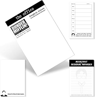 4PCS The Office Merchandise Notes - The Office Quote Notepad & Notebooks Set - Funny Novelty Gifts for Coworkers, Students, Fans