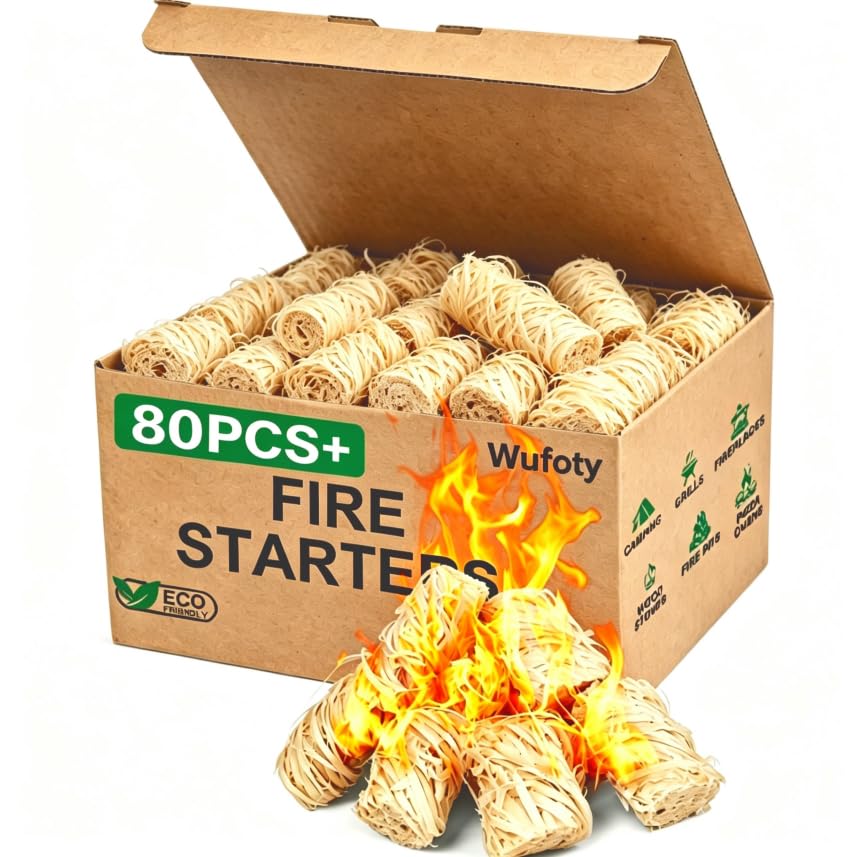 Wufoty 80PCS Fire Starters - 1.8 Lbs Fire...