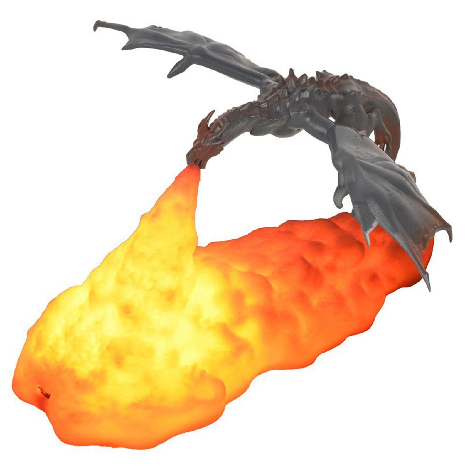 Lampe dragon de feu, 1000 mAh imprimé volcan USB rechargeable par USB