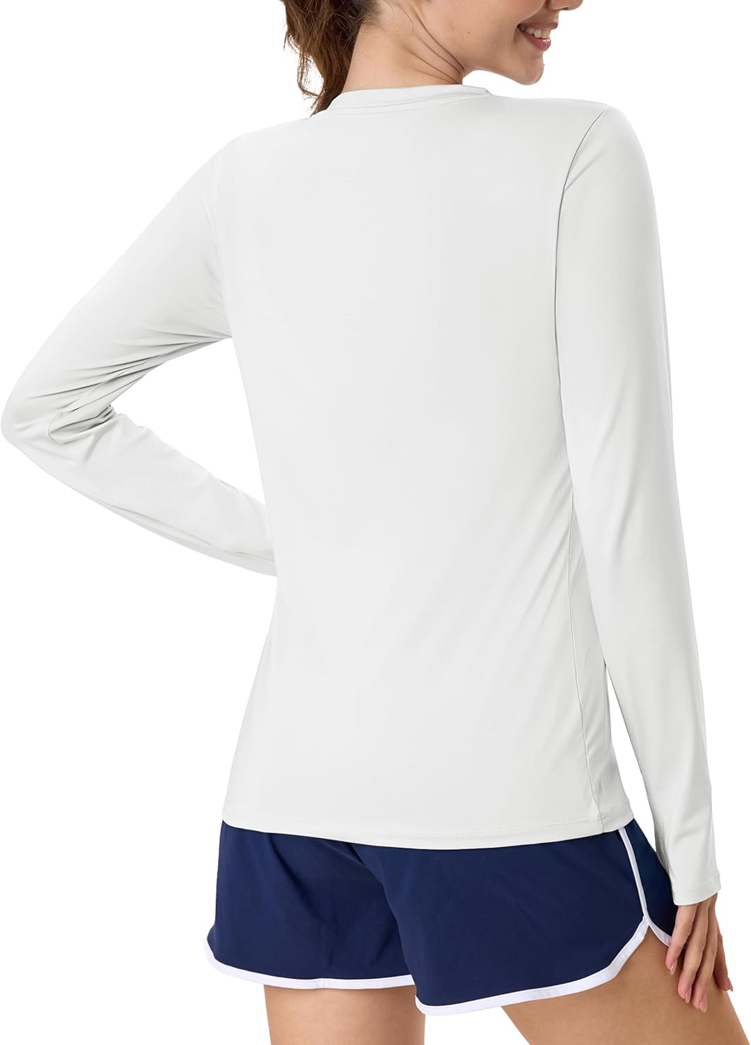 MAGCOMSEN Women's Long Sleeve Rash Guard Tshirts UPF 80+ Quick Dry Sun Shirts Swim Running Workout Tops with Thumb Holes - Image 2