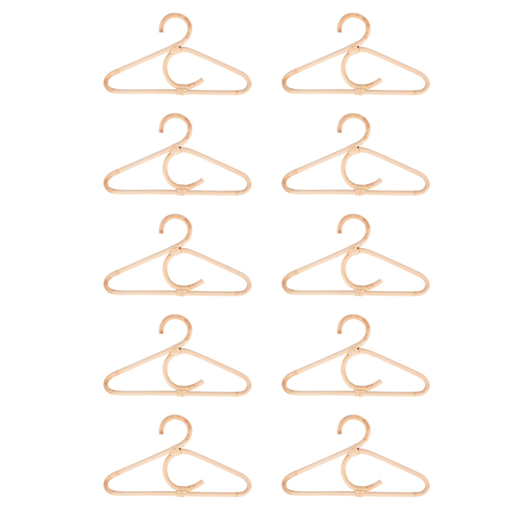 Hndhbfgrt 10X Rattan Clothes Hanger Style Kids Garments Organizer Rack Children Hanger Kids Room Decoration Hanger for Clothes