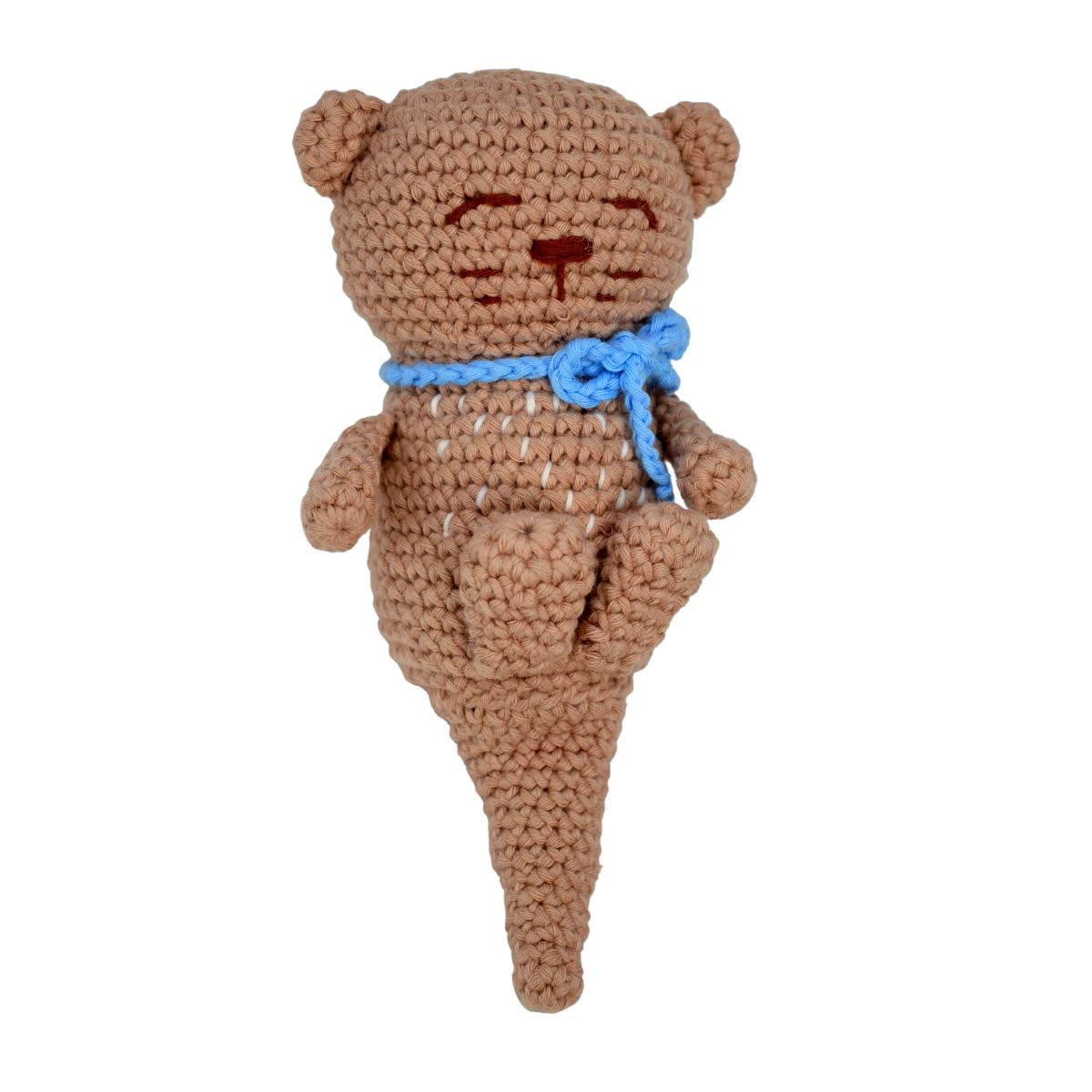 Knitty Critters Pouch Pals Crochet Kit – Ozzy Otter | Beginner-Friendly Crochet Craft Kit with Recycled Yarn