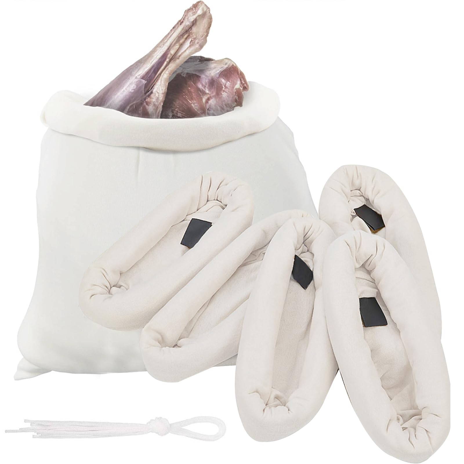 ELEMONY Elk Game Bags Hunting Meat Bags, 5-Pack Rolled Deer Game Bags, Reusable & Breathable Meat Game Bags with Reflective Strip for Elk, Caribou, Deer, Moose, Antelope, Duck