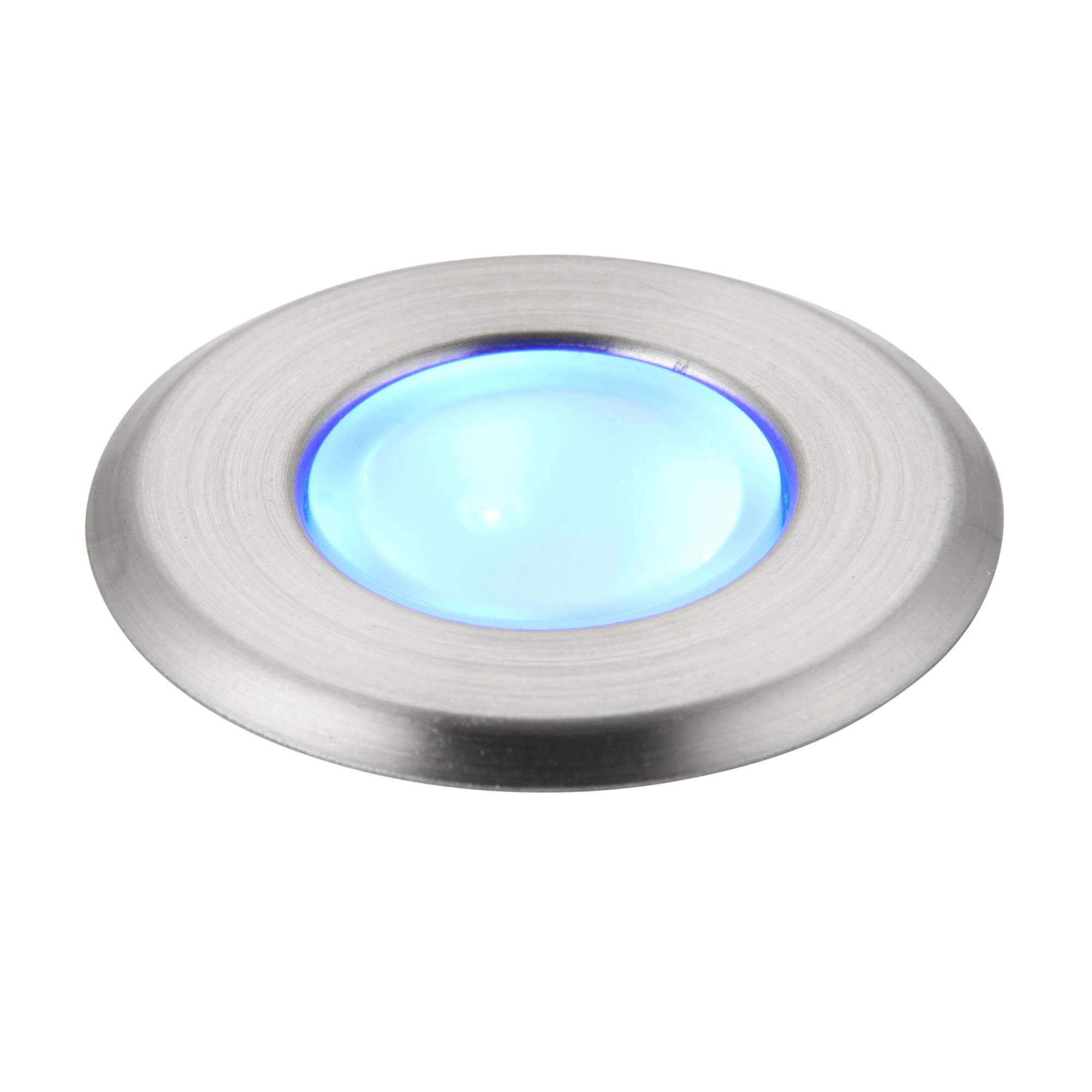 Luminosa Lighting Luminosa Cove Outdoor Coastal Recessed Ground Light Blue Ip67 0.8W Marine Grade Brushed Stainless Steel & Frosted from B&Q
