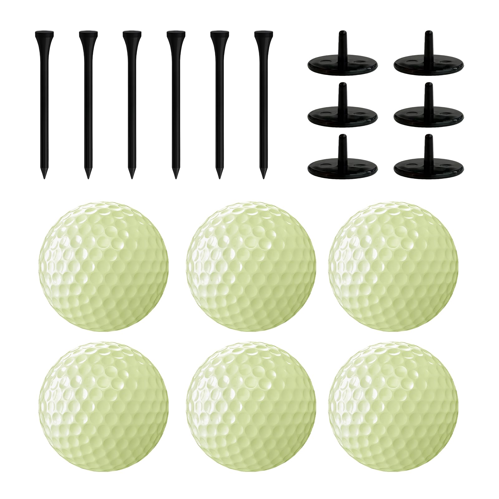 Flintronic 3/6PCS Pelotas De Golf LED Luminosas Portátiles, Juego Bolas de Entrenamiento Set
