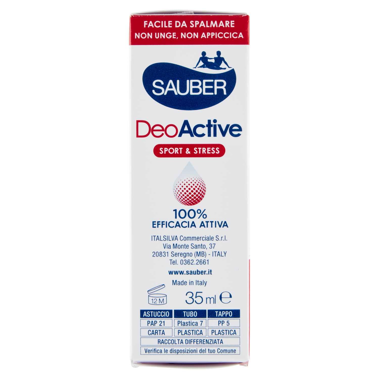 12 desodorantes limpios DeoActive Sport & Stress desodorante en crema – Especialmente adecuado para sudoración excesiva, 35 ml + llavero Beni Culinari gratis
