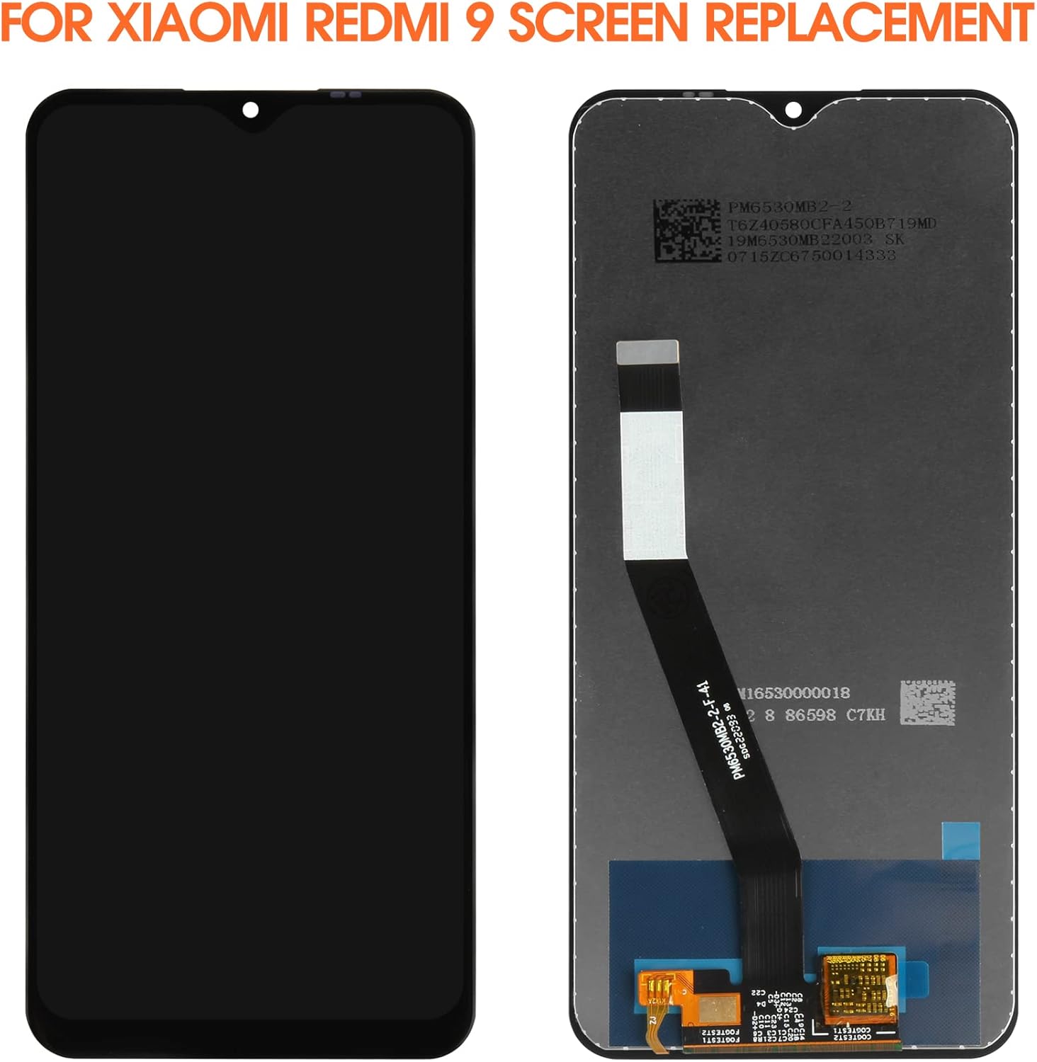 Screen for Xiaomi Redmi 9 Screen Replacement for Redmi 9 LCD Screen M2004J19G,M2004J19C Touch Display Digitizer Assembly Repair Parts（Black）