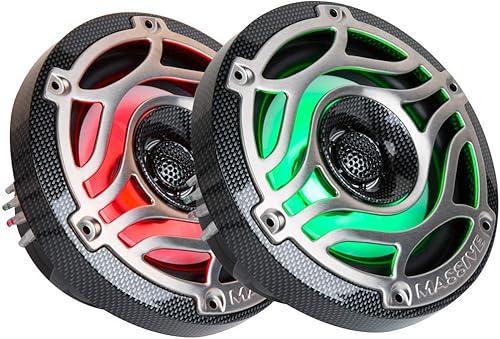 Miniatura 2 de Massive Audio T65S - Altavoces de grado marino de 6.5 pulgadas para barcos, UTVS, todoterreno, carritos de golf, motocicletas, runabounts con