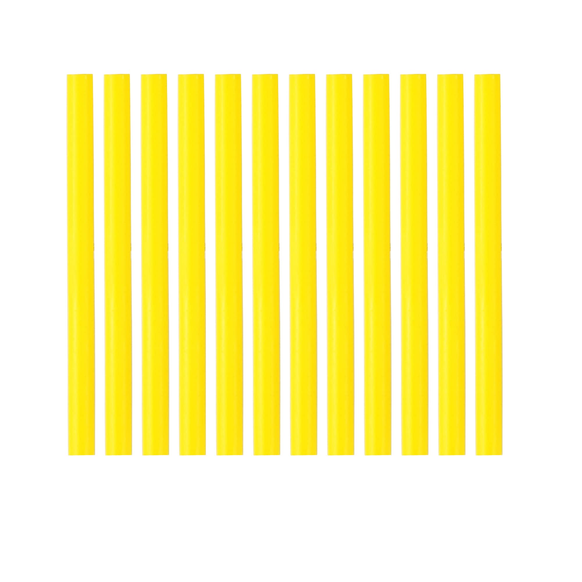 12 mini bastoncini di colla a caldo colorati, mini stick di colla adesiva per fai da te, 7 x 100 mm, giallo