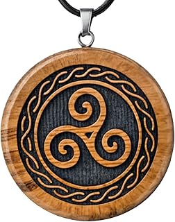 Wooden Triskelion Necklace, Celtic Spiral Knot Jewelry | Irish Symbol of Eternity, Personal Growth Gift for Men Boyfriend Husband Dad Son