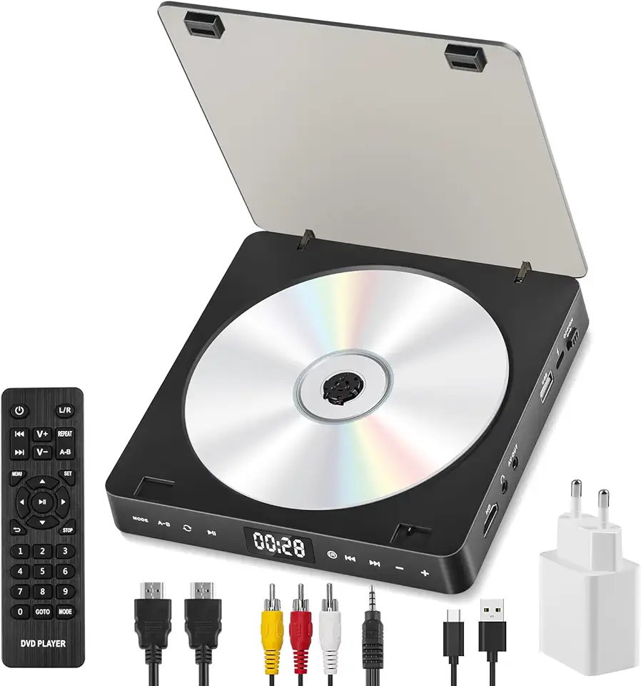 Mini Leitor de DVD HD, Leitor de Dvd Externo, DvD Player Hdmi, CD Player, DvD Player, Leitores de DVD para TV, CD Player Portatil, Leitor de DvD, Aparelho DvD, Leitor de CD, Toca CD