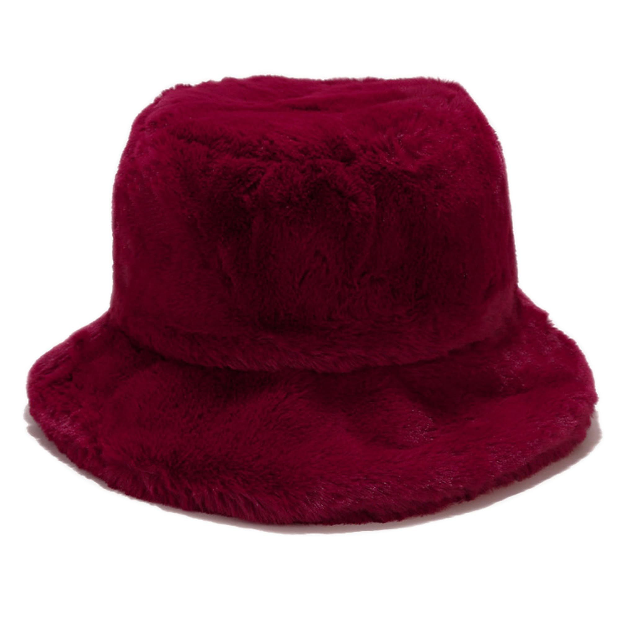 Umeepar Winter Faux Fur Fuzzy Bucket Hat Fluffy Warm Hat for Women Men