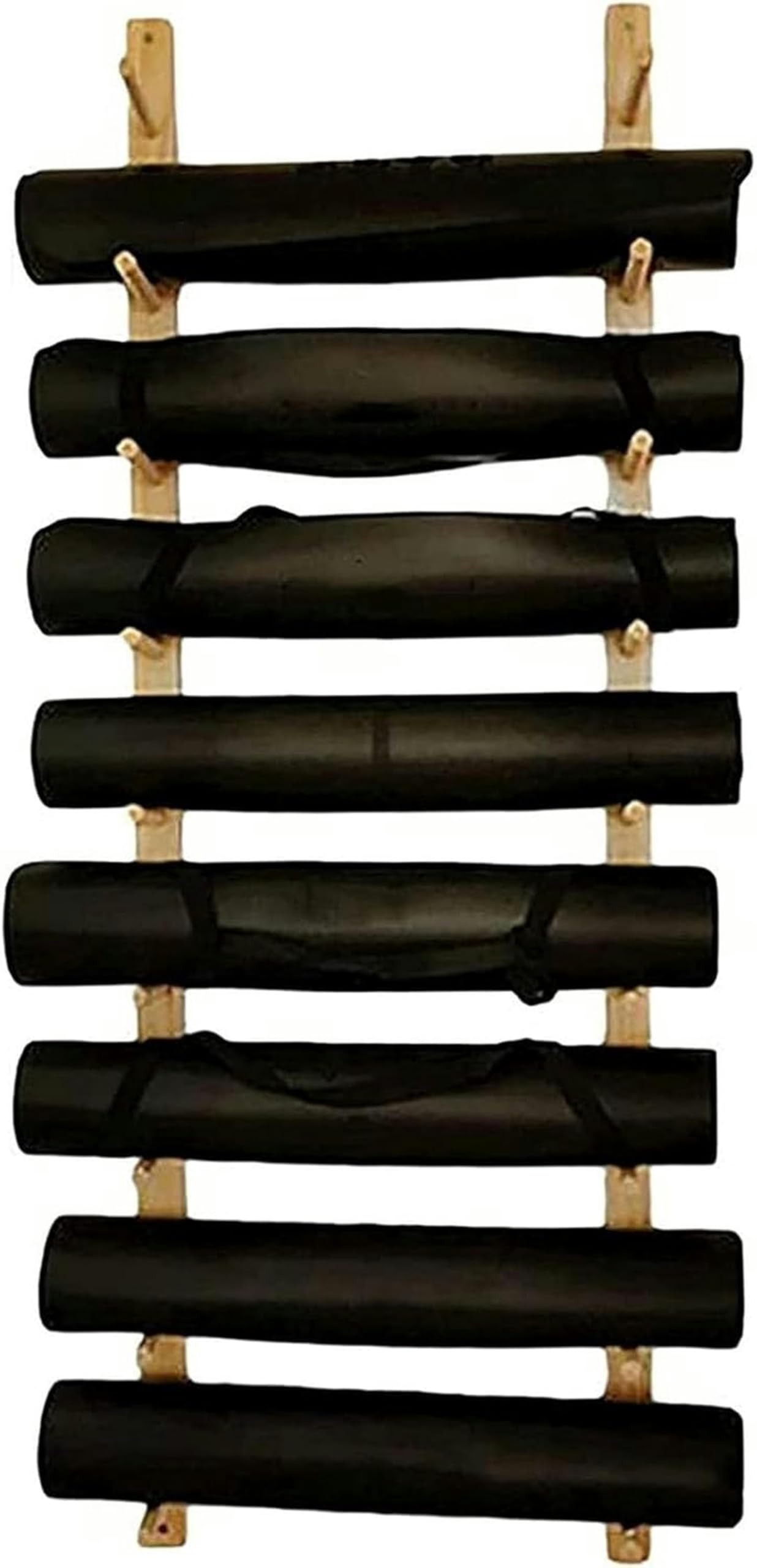 Support de rangement en bois pour tapis de yoga et rouleaux