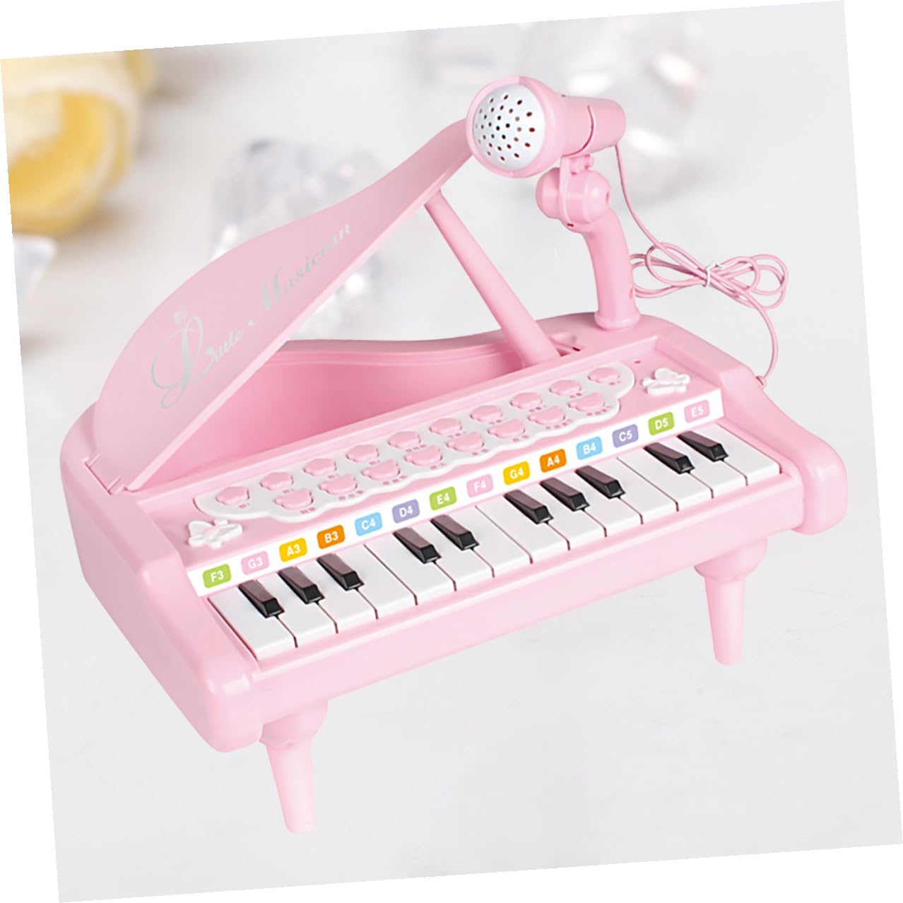 ifundom Pianoforte Elettronico per Ragazzo Ragazza con Microfono Tastiera Portatile in Plastico Giocattolo Educativo Musicale per Apprendimento Precoce e Divertimento