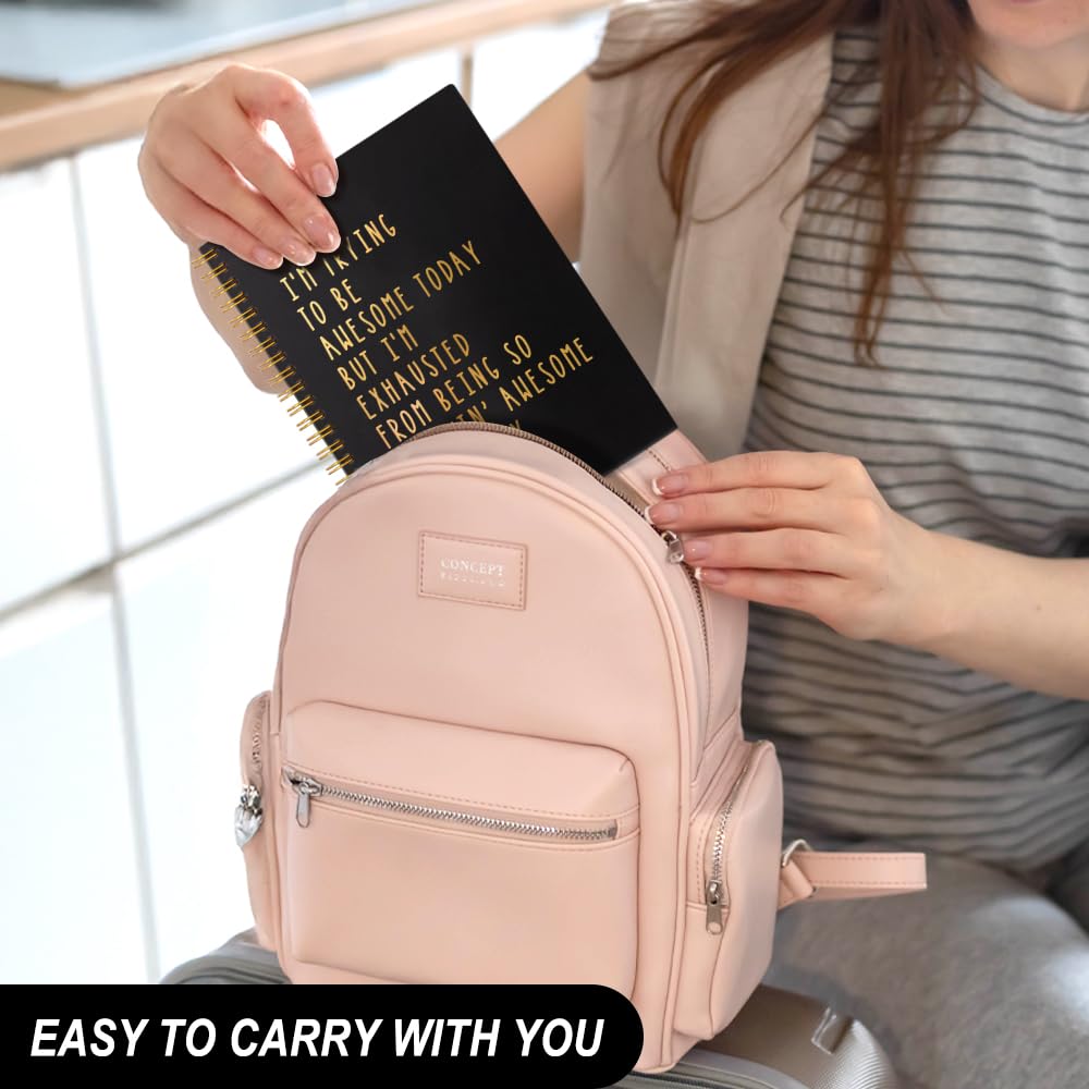 THEBESTU Taccuino a spirale con copertina rigida, 160 pagine, con scritta "I'm Trying To Be Awesome Today", regalo divertente per lavoro, regali di Natale per capo, uomini, amici, ringraziamenti