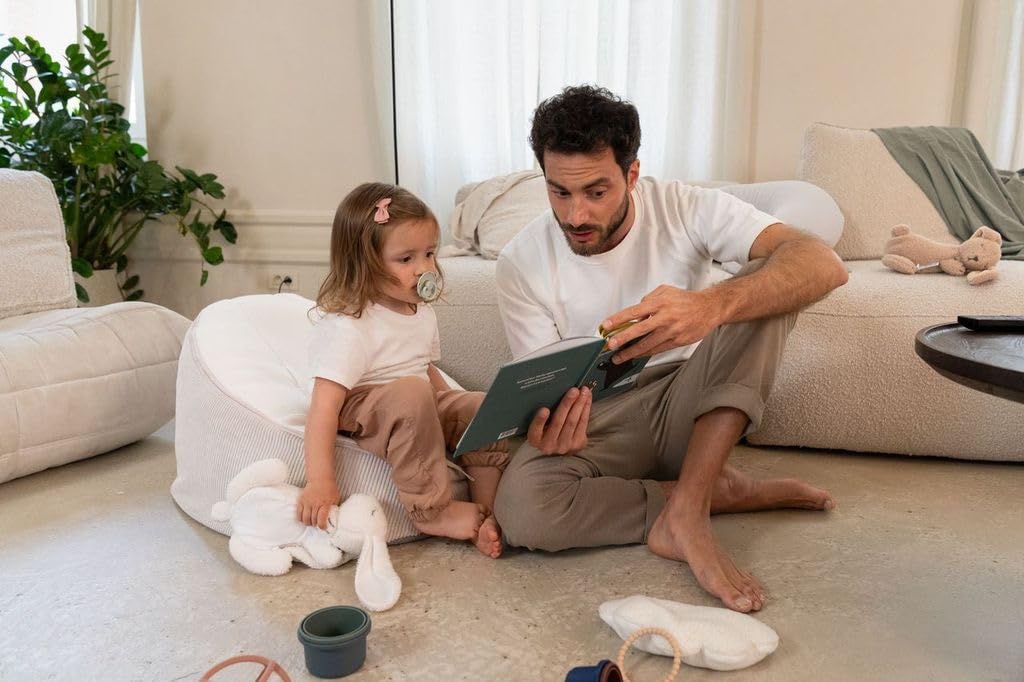 doomoo Transat Bébé Evolutif Fauteuil Enfant Seat'n Grow- Dès la Naissance et jusqu'à 25kg - Ultra Confort - Remplissage Microbilles et Tissus en Coton Doux Oeko-Tex et GOTS, Beige