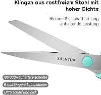 SEANTUA Rozsdamentes Acél Olló Készlet, 3 db 21 cm-es Olló Éles 2,5 mm Vastag Pengékkel, Kényelmes Markolattal, Irodai, Iskolai és Otthoni H 3