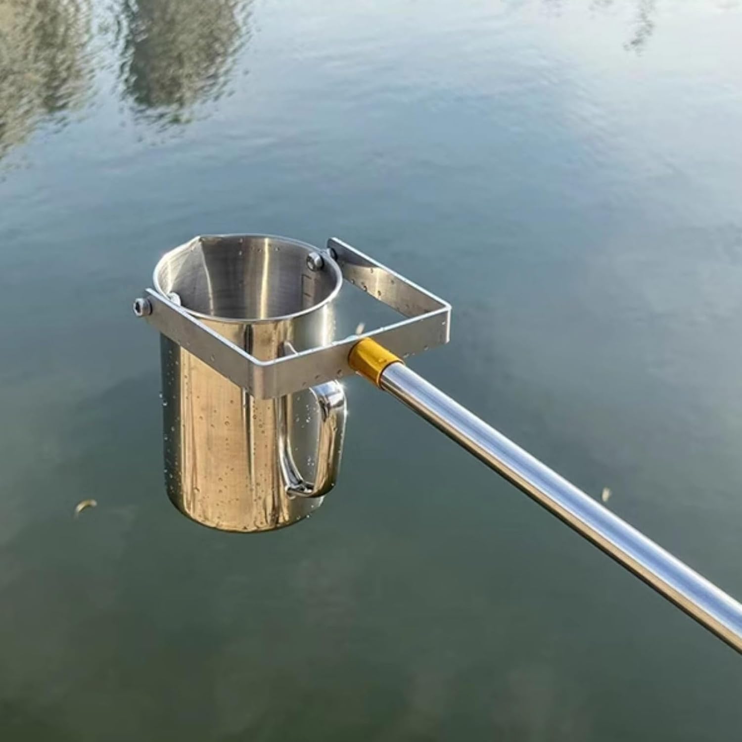 Telescopic Water Sampling Pole Stainless Steel Pendulum Sampler Ladle 500ml Portable Liquid Dipper for River Lake Pool(0.61-1.5m(2-4.9ft))