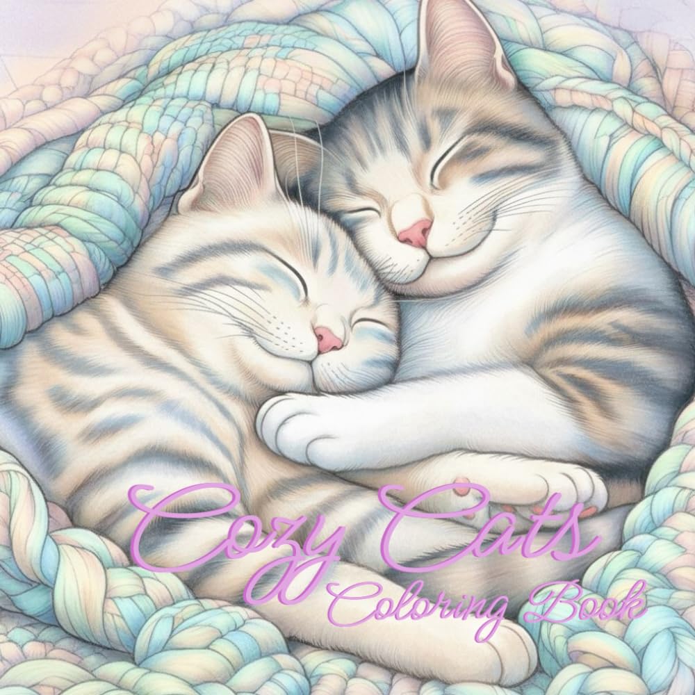 Cozy Cats Coloring Book: By A Cozy Bundle Publishing — A warm and relaxing collection of realistic cats curled up in peaceful, cozy moments