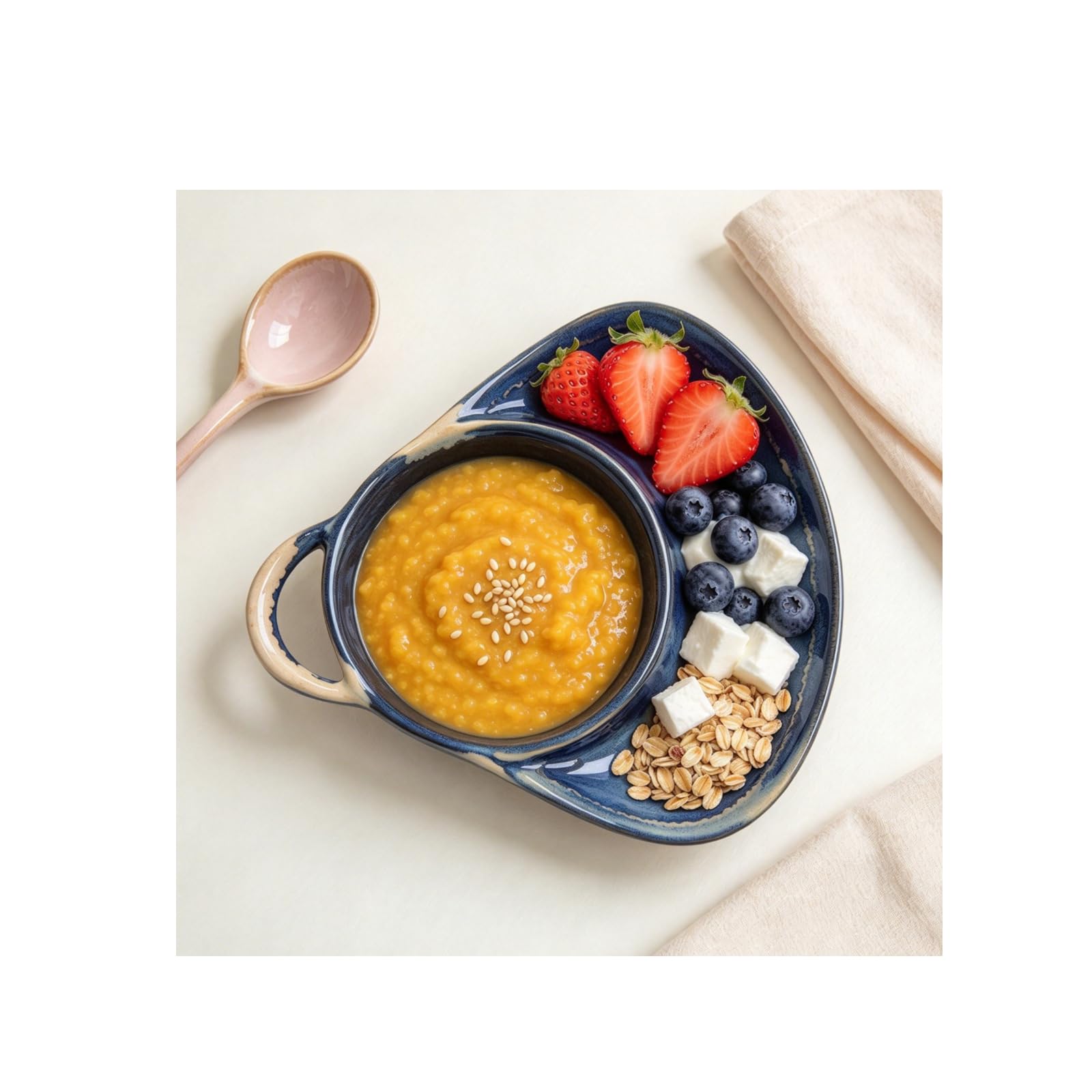 Trnvgpe Soup Bowl with Bread Plate, Ceramic Plate Combo with Bread Holder
