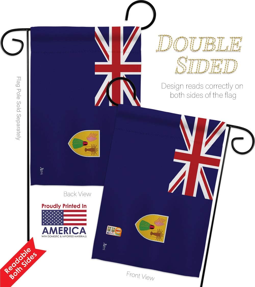Nationality Turks & Caicos Island Garden House Flags Set Regional Nation International World Country Particular Area Small Decorative Gift Yard Banner Double-Sided Made In USA 28 X 40