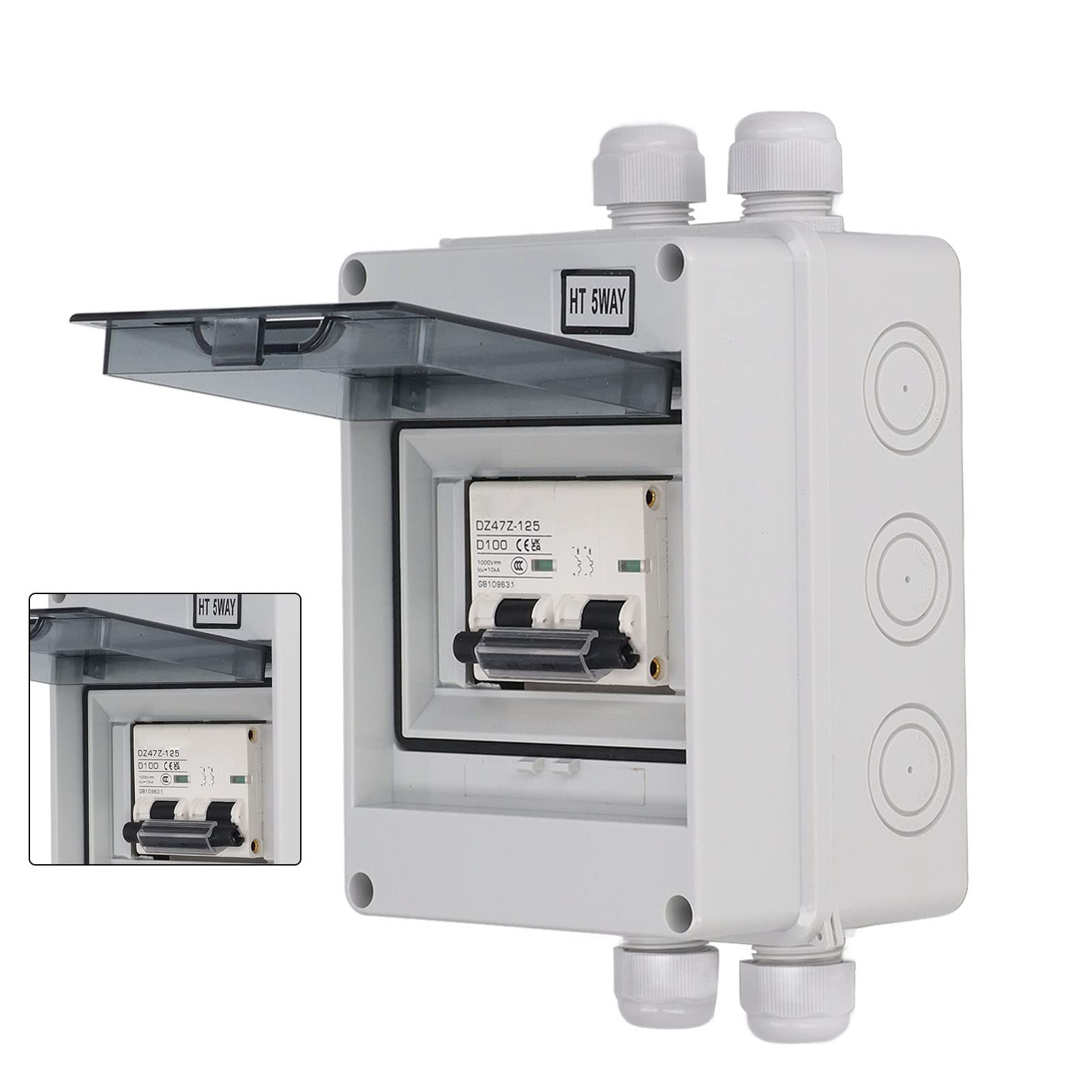 flexman Interruttore Automatico Miniaturizzato CC, Sezionatore Solare Impermeabile 2P CC 1000 V 100 A, Interruttori Automatici CC per Sistemi Fotovoltaici per Array Fotovoltaici RV