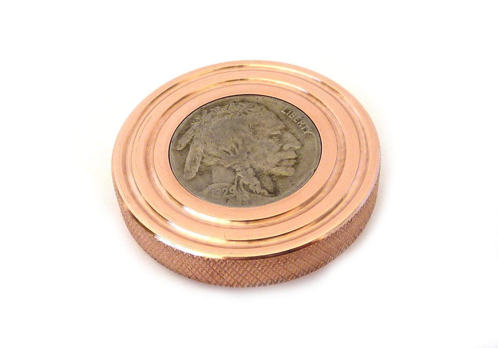 THE FLATTOP - COPPER BUFFALO HANDMADE EDC SPINNING TOP - MADE IN THE USA - Gifts for Men