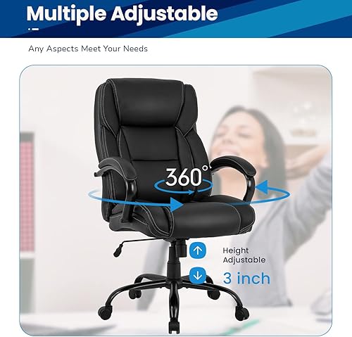 Miniatura 7 de Silla de oficina grande y alta, silla de escritorio barata de 500 libras, silla ergonómica para computadora, respaldo alto, silla ejecutiva de