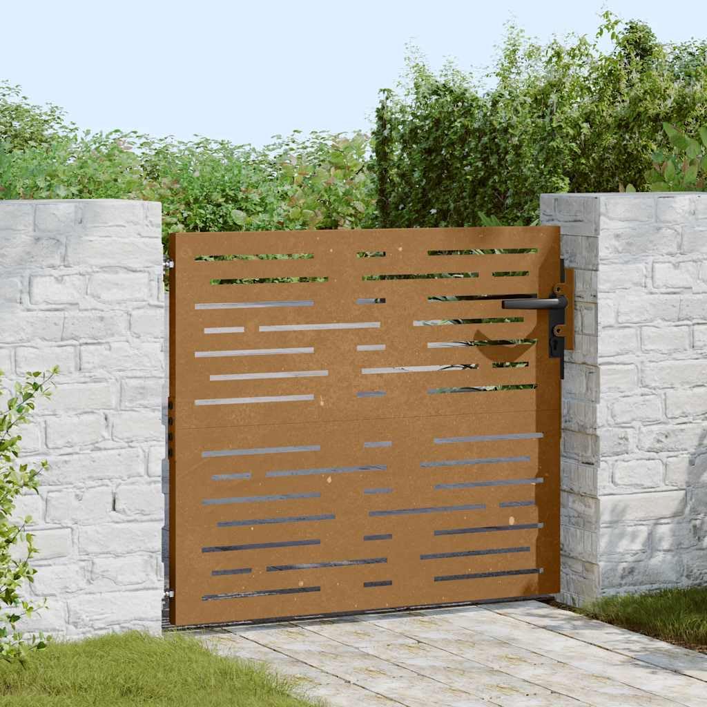 Refined Puerta de jardín acero corten diseño cuadrado 85x75 cm