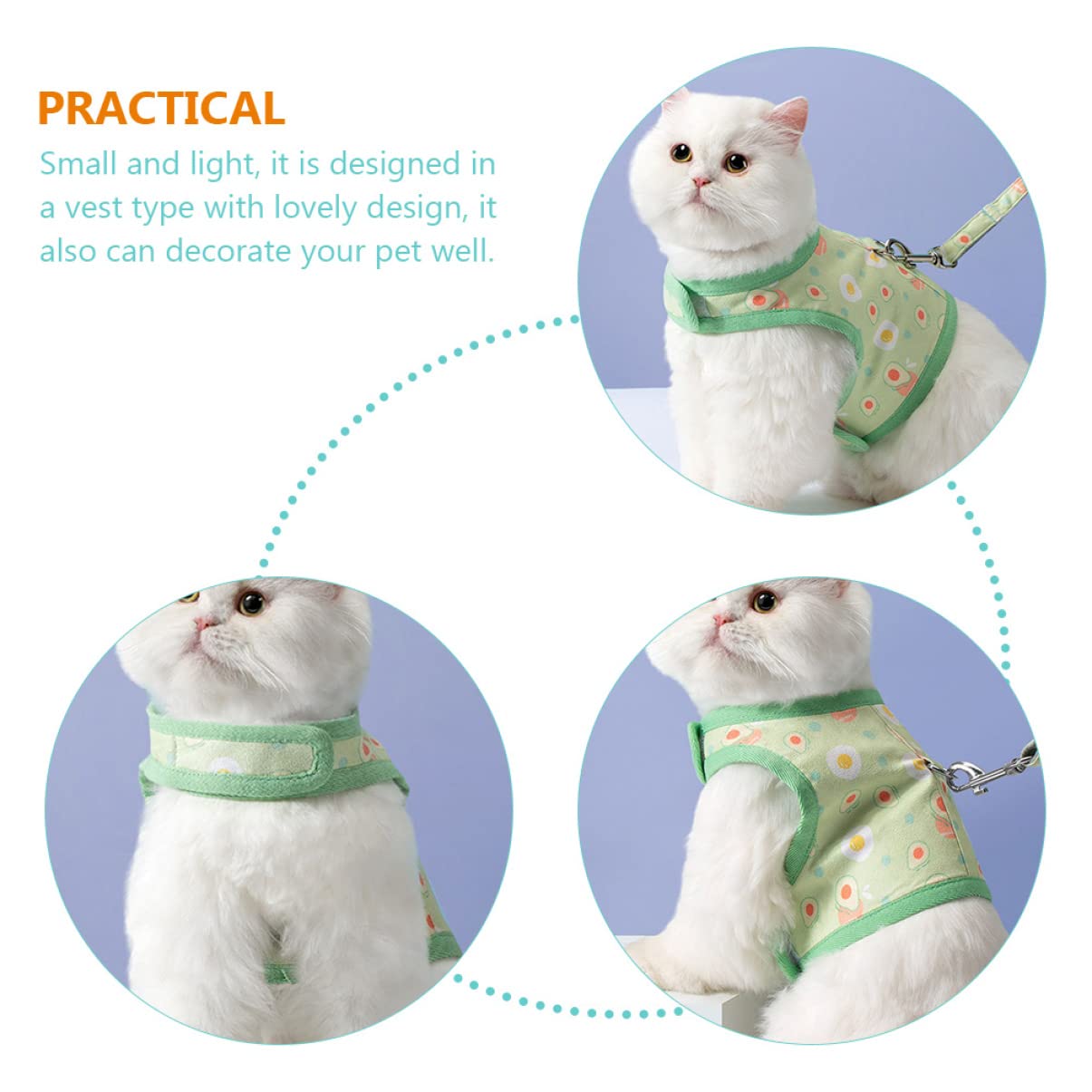 3 Set Guinzaglio Per Gatti Pettorina Per Cani in Rete Pettorina Per Cani Da Passeggio Corda Di Trazione Per Gatti Gilet Per Stampato Panno a Rete Gatto Domestico Imbracatura