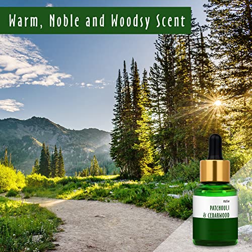Image of Patchouli & Cedarwood Fragrance Oil, MitFlor Single Scented Oil, Premium Grade Fragrance Oil for Soap & Candle Making, Large Size Aromatherapy Oil, Woody and Forest Scent, Home Fragrance, 30ml