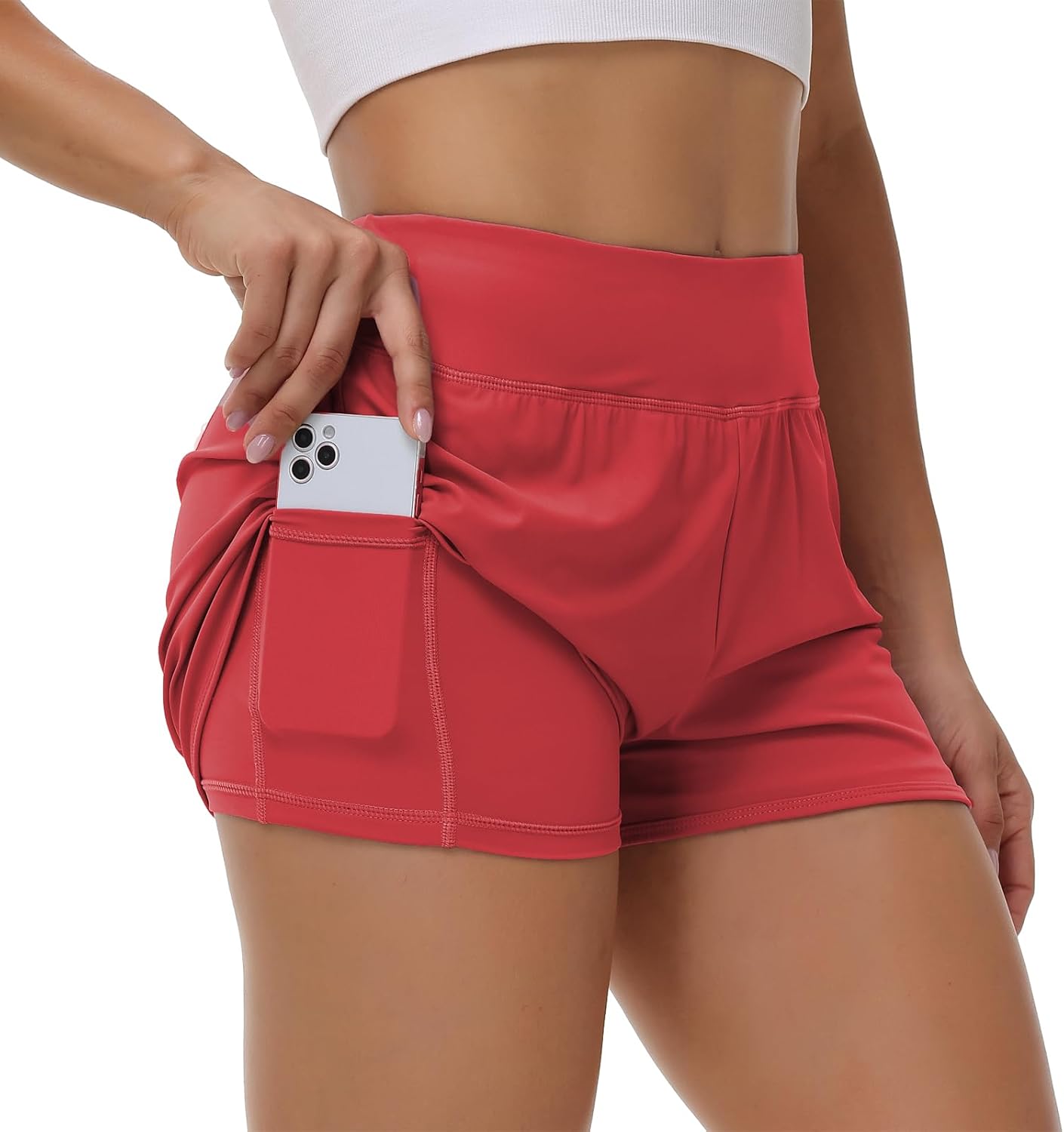 Blaosn Flowy Athletic Shorts for Women Workout Running Gym Yoga Sports Short High Waisted with Pockets Casual Summer