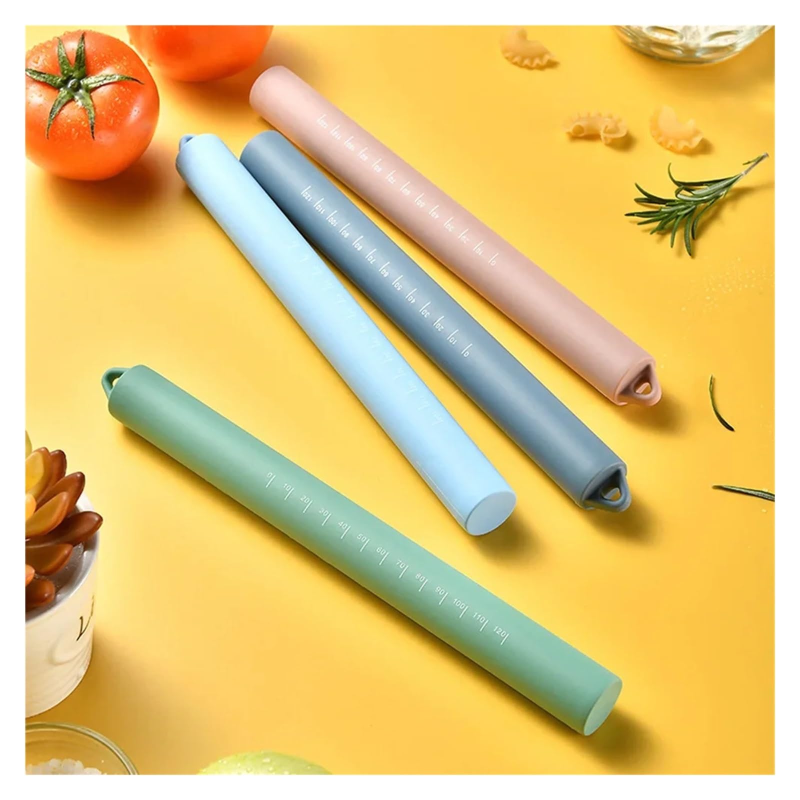 Mattarello in silicone da 26 cm, pasta for pasticceria, farina, rullo, cucina, cottura, strumento for biscotti(Gray)