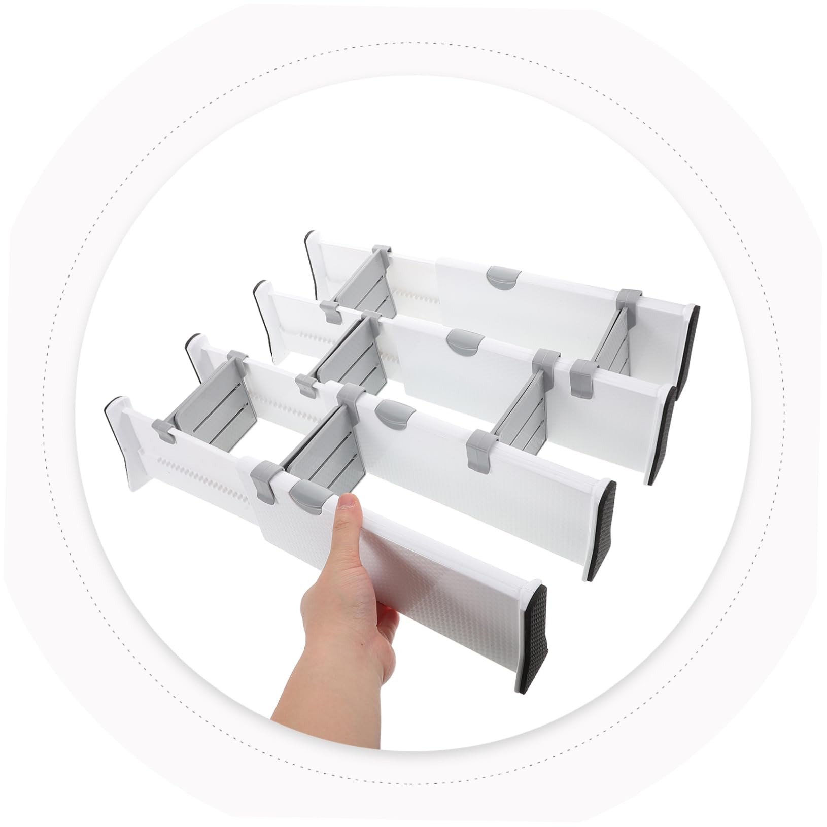 Gadpiparty Divisores de Plástico para Cajones Ajustables, 4 Piezas