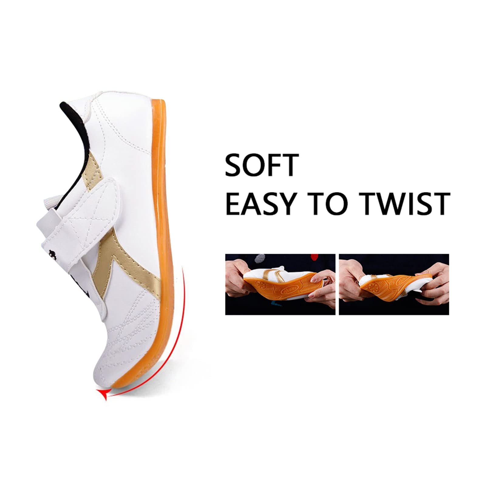 Dilwe Taekwondo Schuhe, Atmungsaktive Kampfkunst Tai Chi Kongfu Schuhe für Erwachsene Kinder (35 (innere Länge 225 cm))