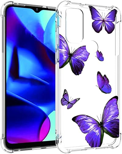 Miniatura 3 de Funda transparente compatible con Moto G Pure 2021/Moto G Power 2022 con protector de pantalla de vidrio templado, funda protectora de TPU para
