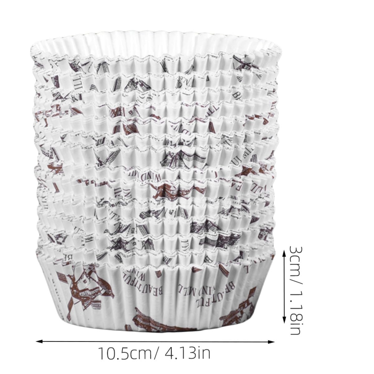 Capacillos para Cupcakes de Papel, Redondos y Resistentes al Calor, 300 Piezas, Aptos para Muffins y Mini Tartas, para Hornear